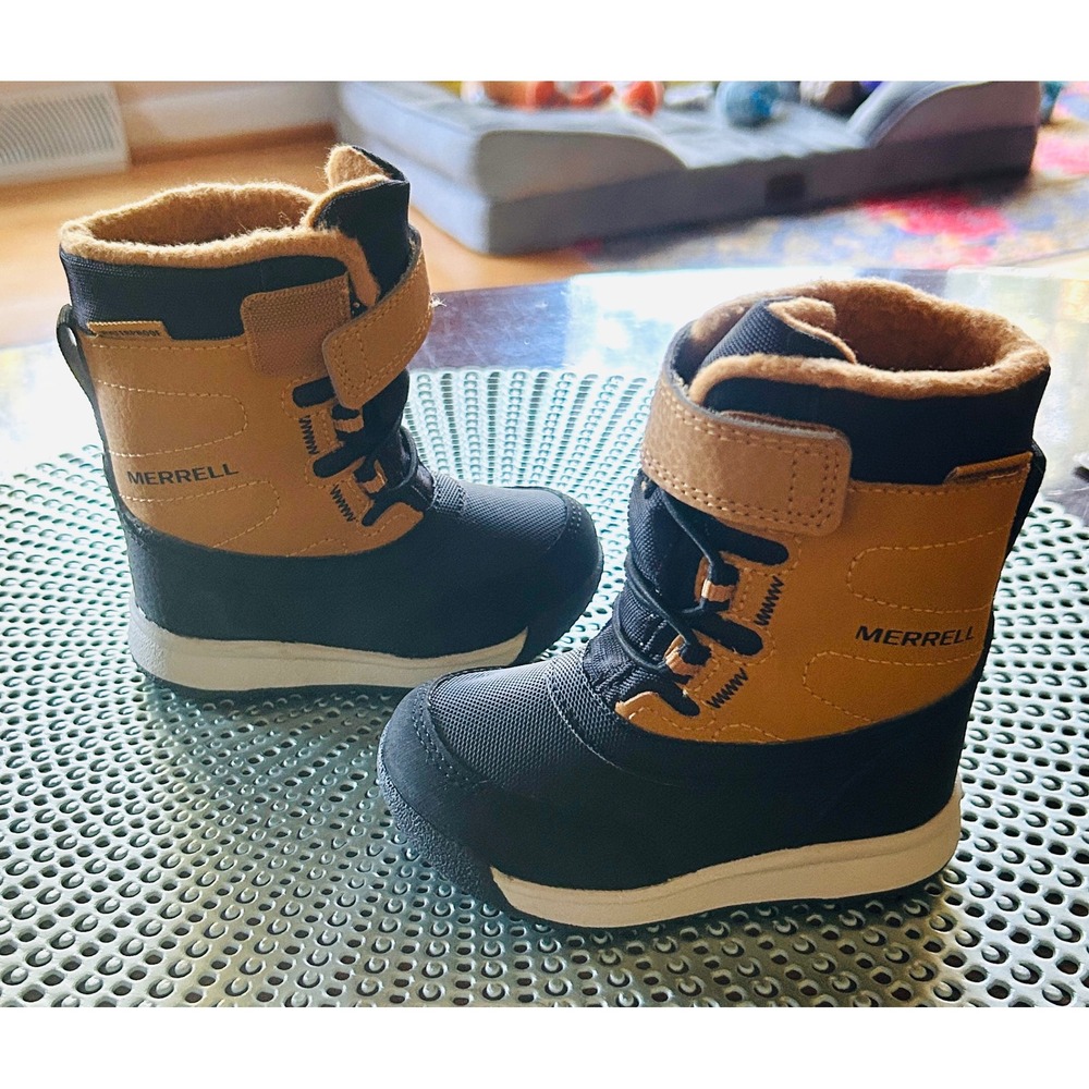 Kids New Merrell Snow Quest Lite 3.0 Leather 4M Winter Boots